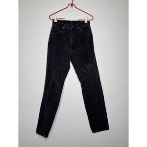 VTG Wrangler Jeans Women's 7x31 Waist 26" Black Cowboy Cut 14MWZWK MiUSA 80s 90s